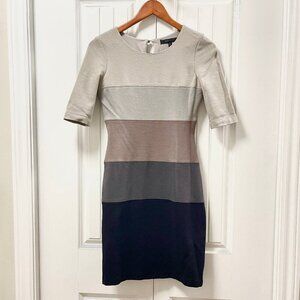 BCBGMAXAZRIA Kelly Ann Colorblock Bodycon Dress Grey – XS